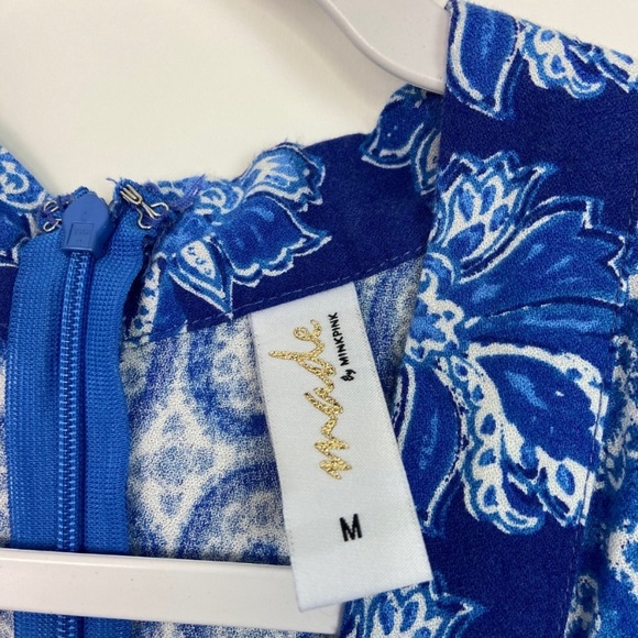 MINKPINK Blue Floral Kimono Faux Wrap Maxi Dress - Picture 5 of 6